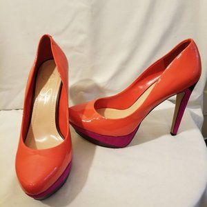 Jessica Simpson Orange/Pink Heels | US Size 9.5